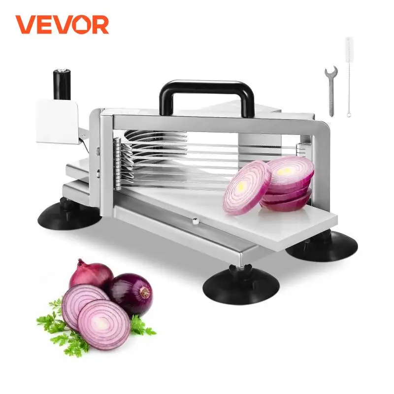 VEVOR Tomato Slicer 3/16 inch Tomato Cutter Slicer Stainless Steel Heavy Duty Tomato Slicer Machine, Manual Tomato Slicer 1