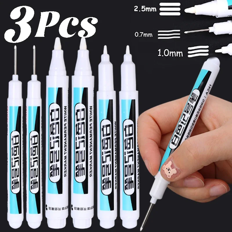 White marker pens color marker pens pen marker marker pens 0.7/1.0/2.5MM Permanent Marker Pens