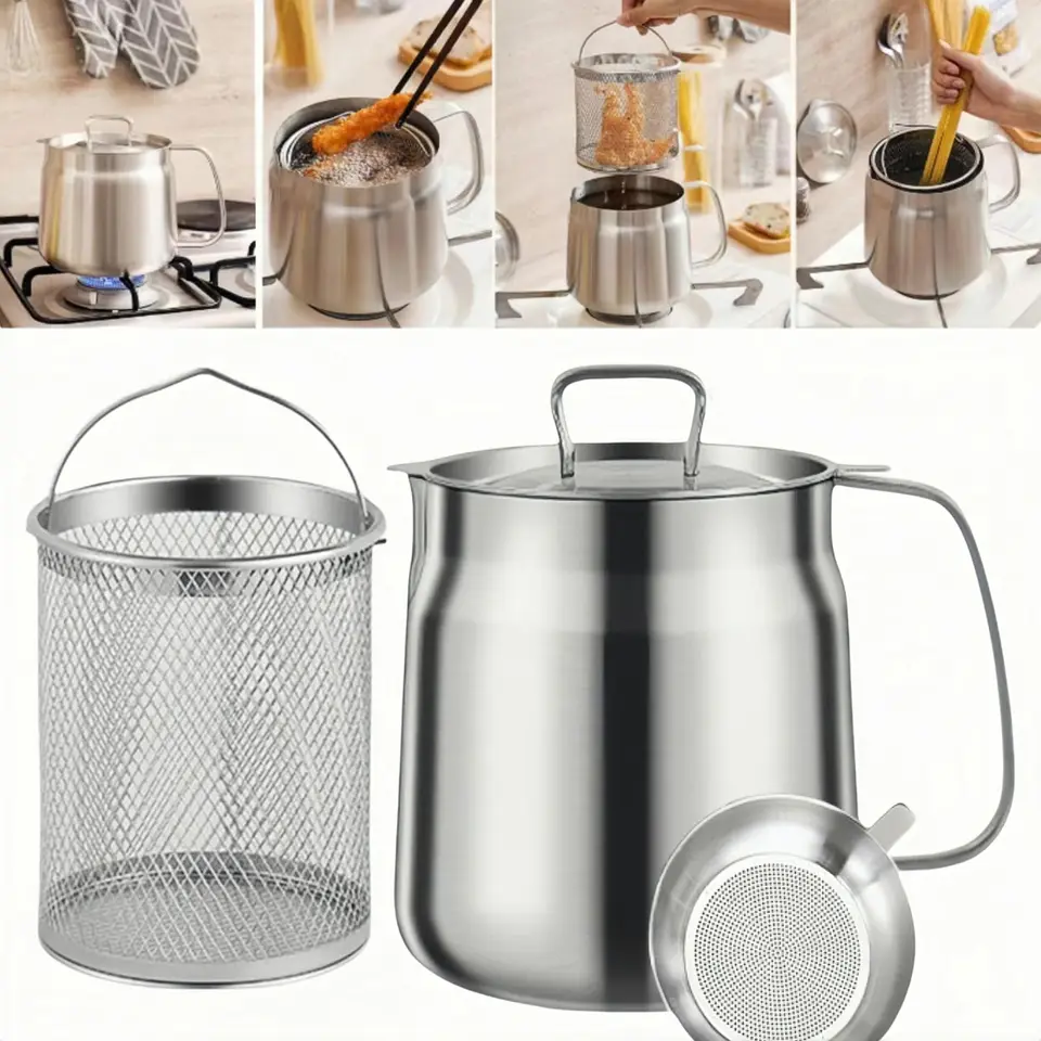 Filtro Óleo Aço Inox 1.5L GWY - Cozinha E Acampamento