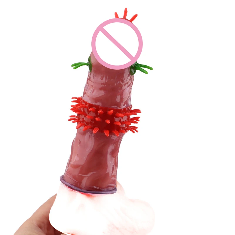Condoms sex toys 3PCS Men Condoms Spikes Female G-spot Vaginal Stimulation Sensation Condoms Penis Sleeve Sex Toys For Men