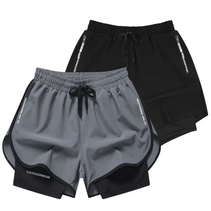 Loose Casual Running Shorts No Chafing Thighs Double Layer Anti-Embarrassment Sports Pants Comfortable Breathable Sweatpants
