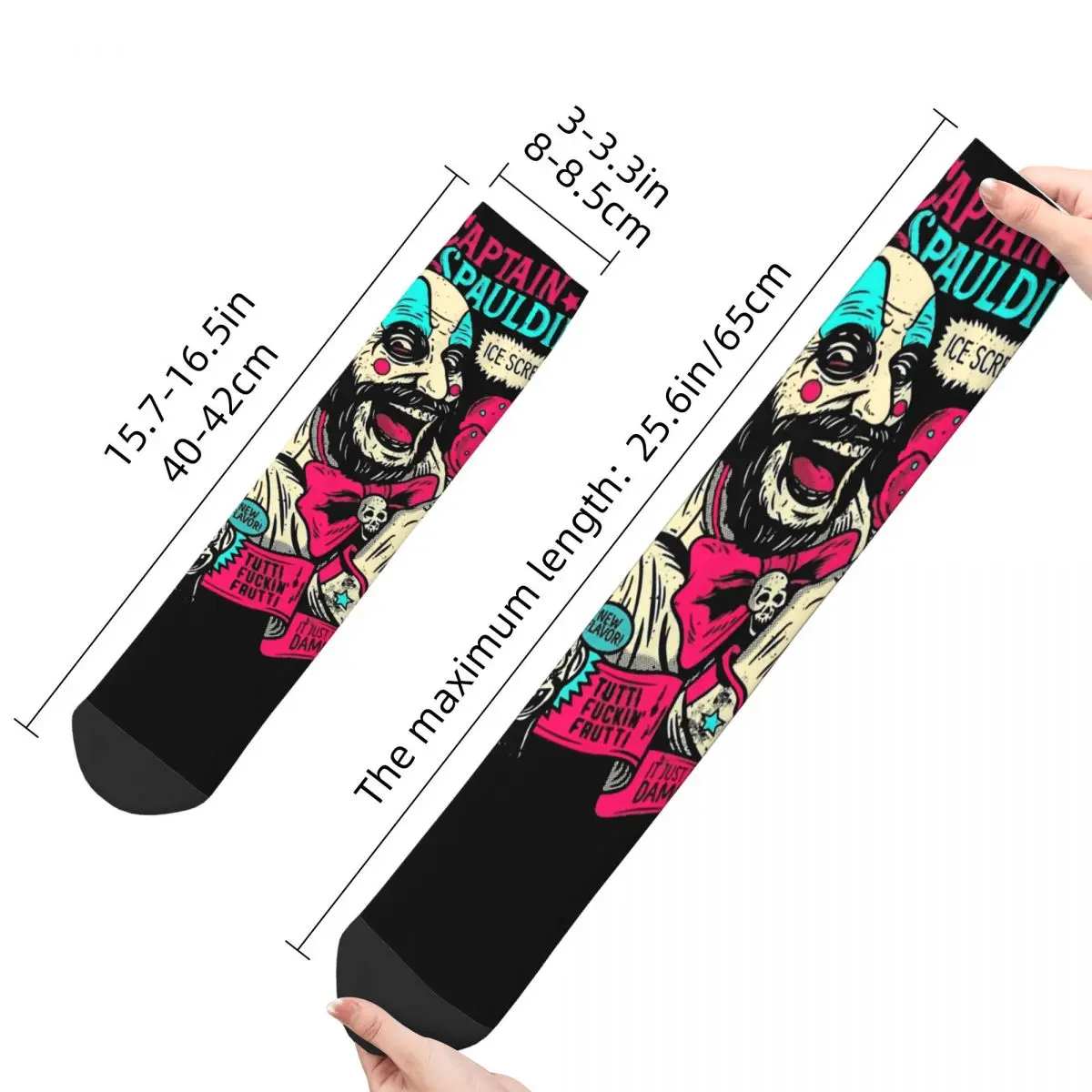 Vintage Captain Spaulding Men's Compression Socks Unisex House Of 1000 Corpses Horror Movie Harajuku Pattern Printed Crew Sock