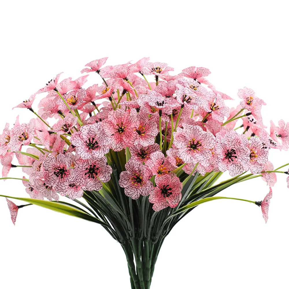 Tanio 5 wiązek/zestaw realistyczne fioletowe sztuczne kwiaty na dekoracja na sklep