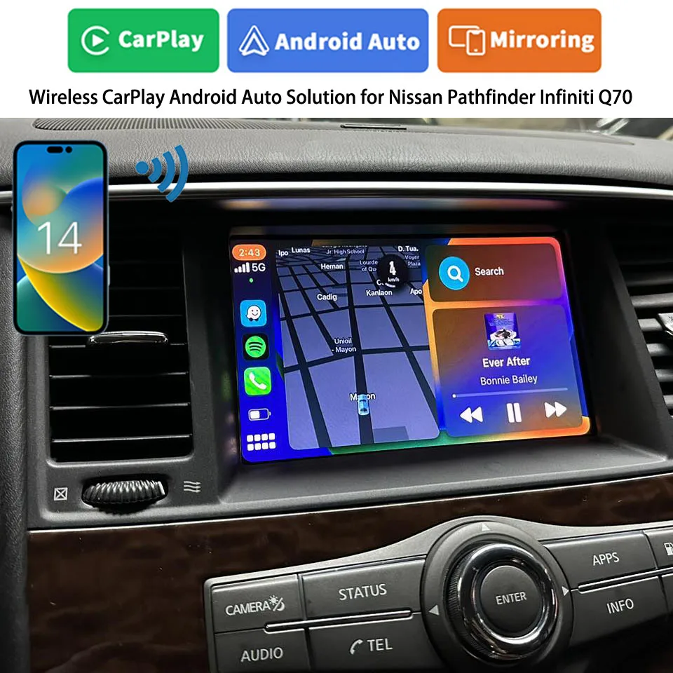 

iCarPlay Latest Apple Map Navigation CarPlay Android Auto Audio Video Interface for Nissan Pathfinder Infinity Q70