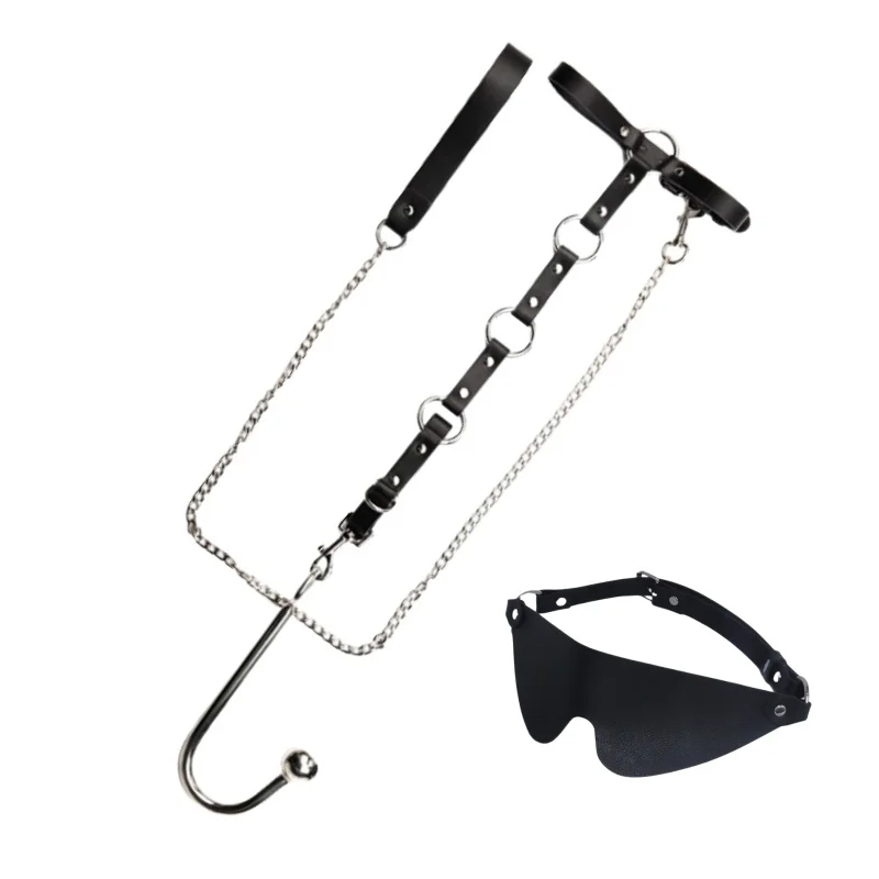 Exotic Anal Plug Hook Sex Toys with Separable Handcuffs Collar Neck Restraint Suit for Couple BDSM Cosplay Special Accessories