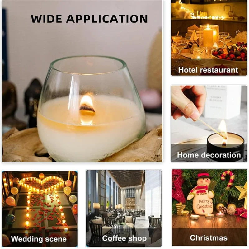 Cherry Wood Candle Wick,Thicken Wood Wicks For Candles-Long Lasting Flame-Easily Burn,Candle Cores For Candle Making-AC82