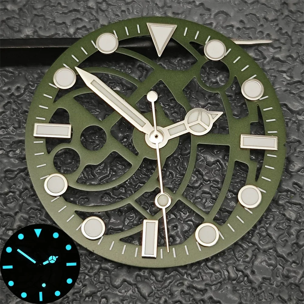 Hollowed Watch Dial 28.5mm with Strong Luminous Glow - Premium Watch Face Accessory