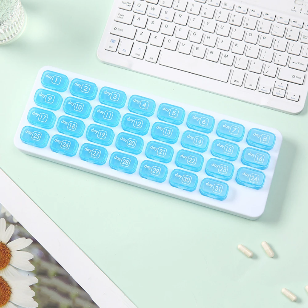 Large Portable Monthly Pill Organizer with Removable Daily Medication Pods