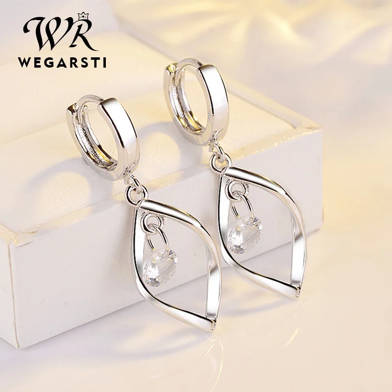 WEGARASTI Silver New Jewelry Earrings Fashion Silver Fashion Women Earrings Simple Style Jewelry Gift For Girls