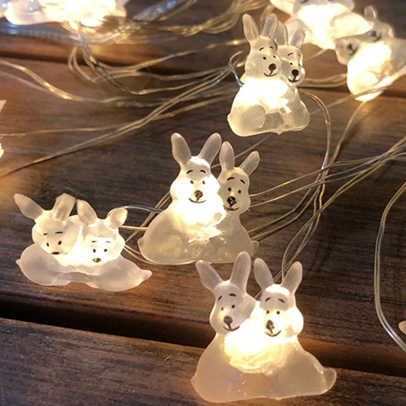 Easter LED Bunny String Lights Easter Decoration For Home Carrot Rabbit