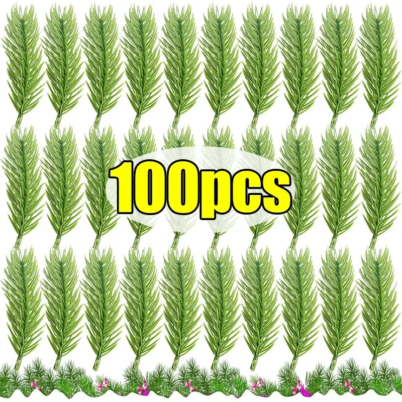Mini Artificial Pine Needles for Festive Home Decoration - Set of 10