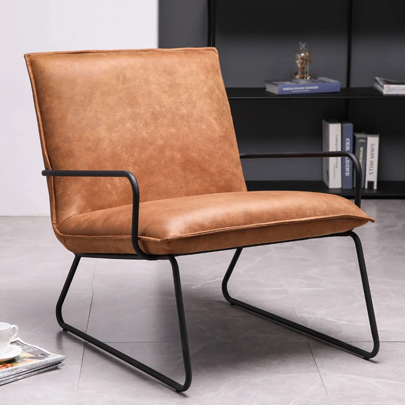 

Reading Modern Arm Rest Chair Back Support Brown Nordic Living Room Chairs Lazy Ergonomic Design Fauteuil Salon Home Furniture