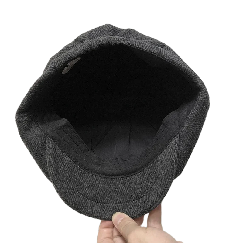 Men Retro Beret Mafia Movie Cosplay Wool Blend Vintage Herringbone Tweed Men Casual Newsboy Hat Flat Cap