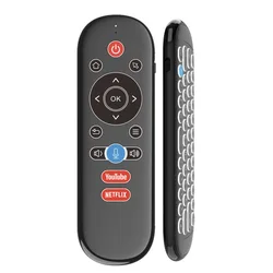 Enhanced Air Mouse Remote Control with 2.4G RF Wireless Mini Keyboard & Smart Gyroscope - Featuring Anti-loss IR Technology (English-Backlit)