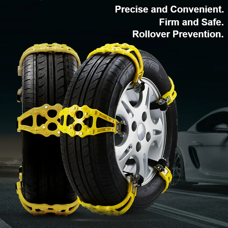 4Pcs TPU Snow Chains Universal Car 165-265mm reinforced and Thickened General-purpose Winter Vehicle Tire Anti-skid Chain