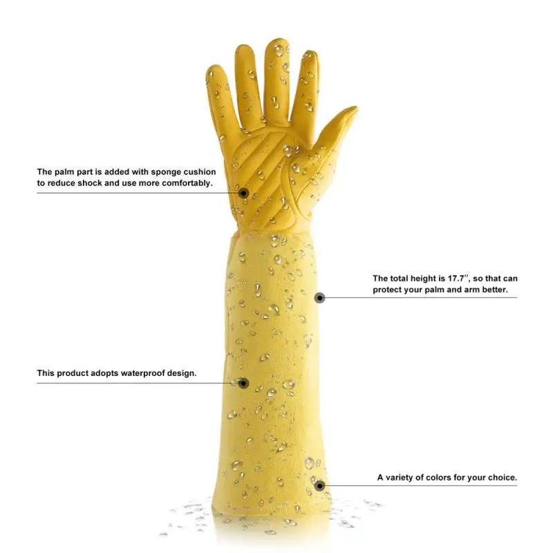 Heavy Duty Gardening Rose Pruning Gauntlet Gloves Thorn Proof Long Sleeve Work Welding Garden Gloves 3