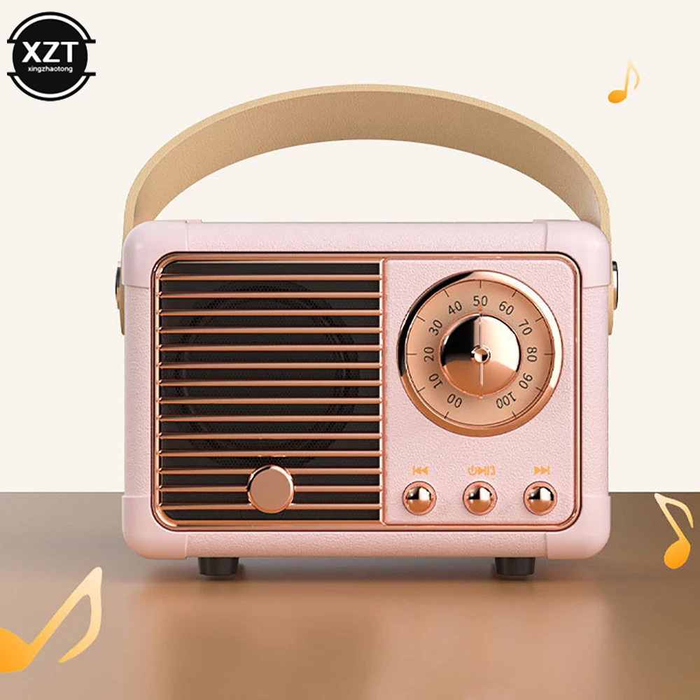 Mini Wireless Vintage Bluetooth Speakers Creative Vintage FM Radio Portable USB Rechargeable Speakers Travel Music Player 라디오 images - 6