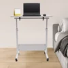 Bedside Desk with Universal Wheel Oversized Table 32-47in Adjustable Height Laptop Portable Study Standing for Dormitory Student 6