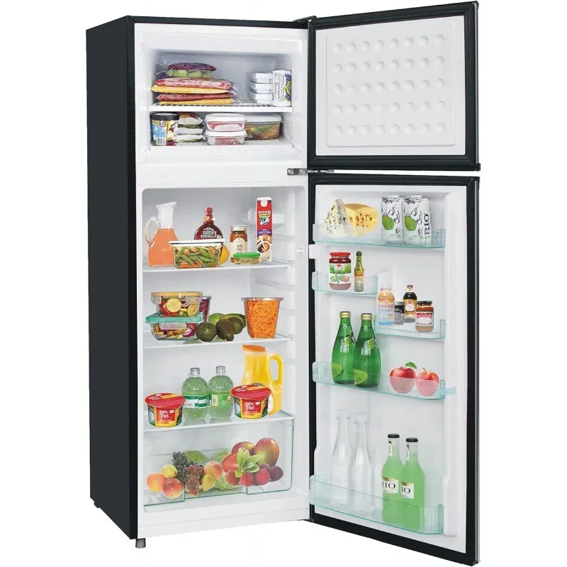 Qwrca rfr725 2 door apartment size refrigerator with freezer,stainless,7.5 cu ft