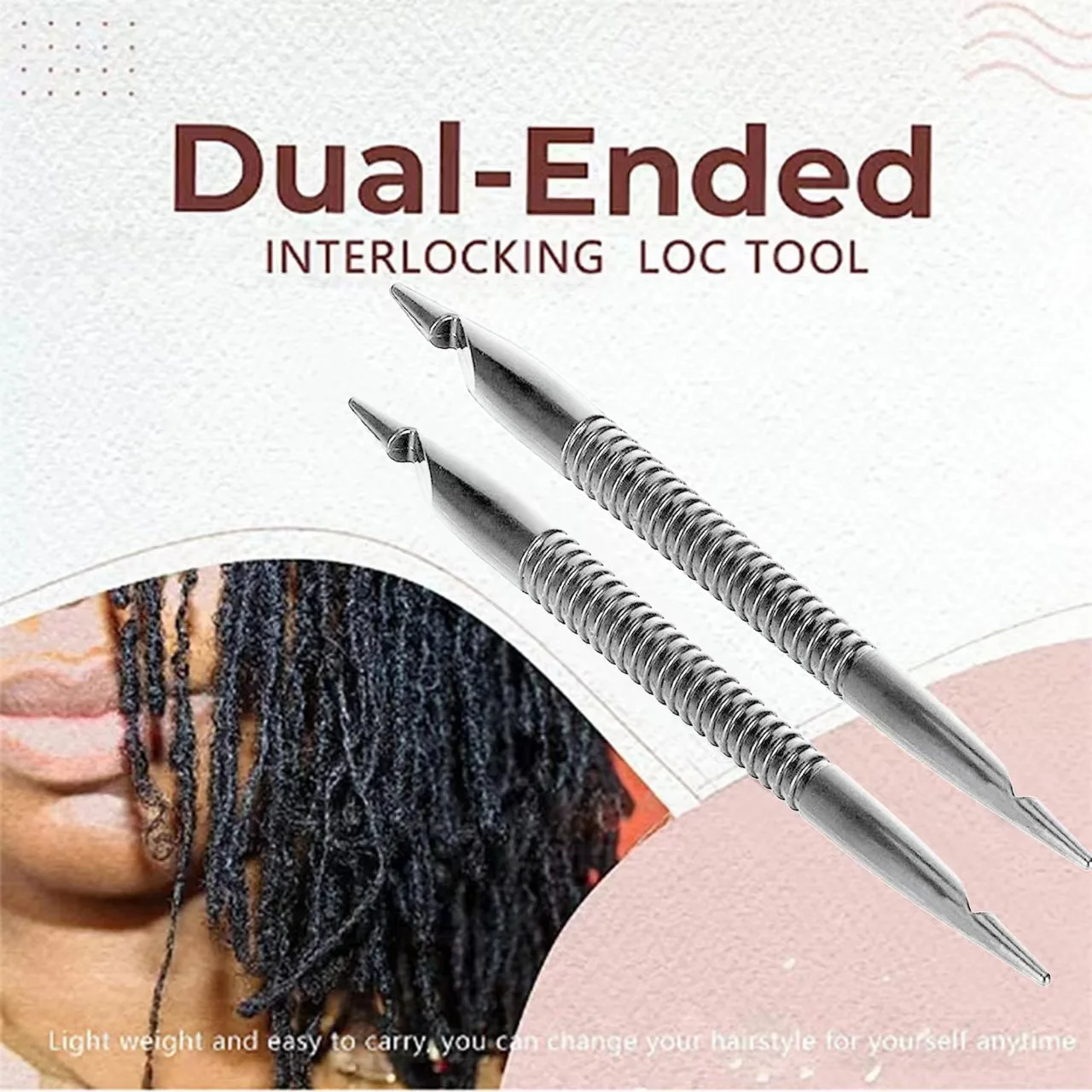 Crochet Hook Needles Set Double-end Metal Handle Sizes 11mm DIY Lace Crochet Needles for Hair Braiding Tools
