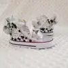 Customized Your Name Original Kid Canvas Shoes Sparkle Rhinestone cow Inspired Baby Girl Handmade Gift Crystal Flats Sneakers 2