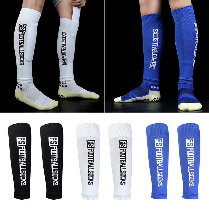 Meias elásticas para esportes de futebol, capa de camada única, cobertura protetora profissional para as pernas, adultos e jovens, perna FS