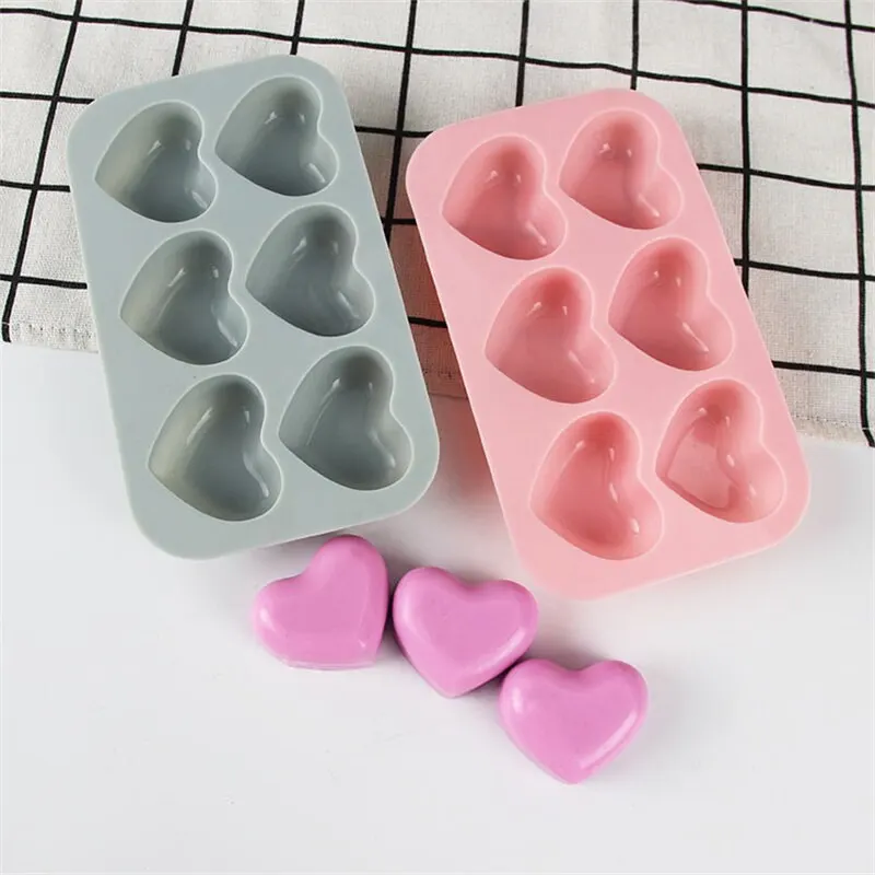 6-Panel Chocolate Pastry Mold Kitchen Baking Accessories Tool Holiday Heart-Shaped Candy Silicone Molds for Family Gathering silicone mold