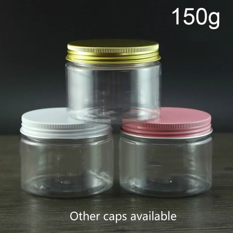 

150g Plastic Refillable Jar Empty Body Skin Care Lotion Bottle Transparent Mask Powder Cream Travel Packaging Container