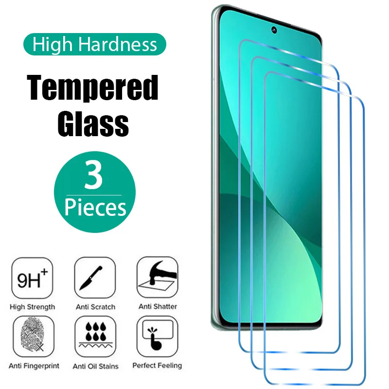 3Pcs Protective Glass for Poco X3 Pro X3 NFC M5S M5 Film Screen Protector for Xiaomi Poco F3 F4 GT F2 Pro M3 M4 X4 Pro 5G Glass