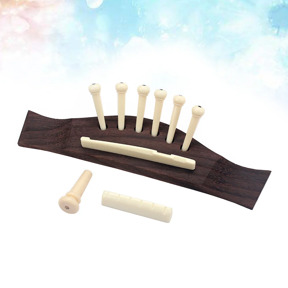 

Acoustic Guitar Nut 6-String Rosewood Saddle Plastic Accessories Saddle Nut Slotted Bridge Endpins for Folk Classical Acoustic