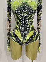 2025 Women Sexy Sparkly Stretch Bodysuit Nightclub Bar Dj Gogo Dancers Group Jumpsuit Pole Dance Clothing Cosplay Stage Costumes - Image 6