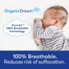 Dream Pack and Play Mattress [Dual-Sided] Firm Infant Side  Memory Foam Toddler Side  Plush 100% Organic Cover  Fits Most 2