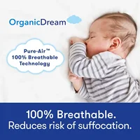 Dream Pack and Play Mattress [Dual-Sided] Firm Infant Side  Memory Foam Toddler Side  Plush 100% Organic Cover  Fits Most 2
