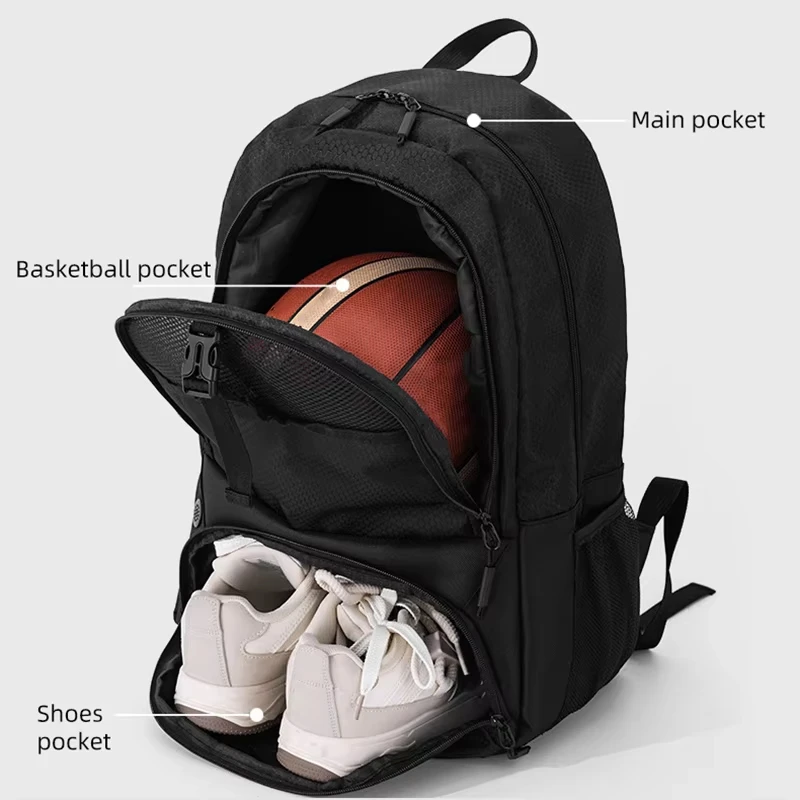 Oxford Sports Backpack with Shoe Pocket for Outdoor Activities
