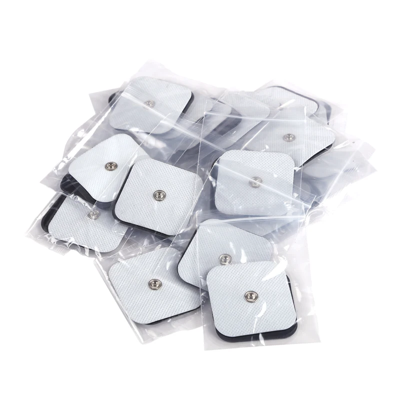 Electrode Pad Patch for Electric Tens Acupuncture Digital Therapy Machine 5*5cm Button Self Adhesive Gel Electrode Sticker 3.5mm electrode pads massage gel pads