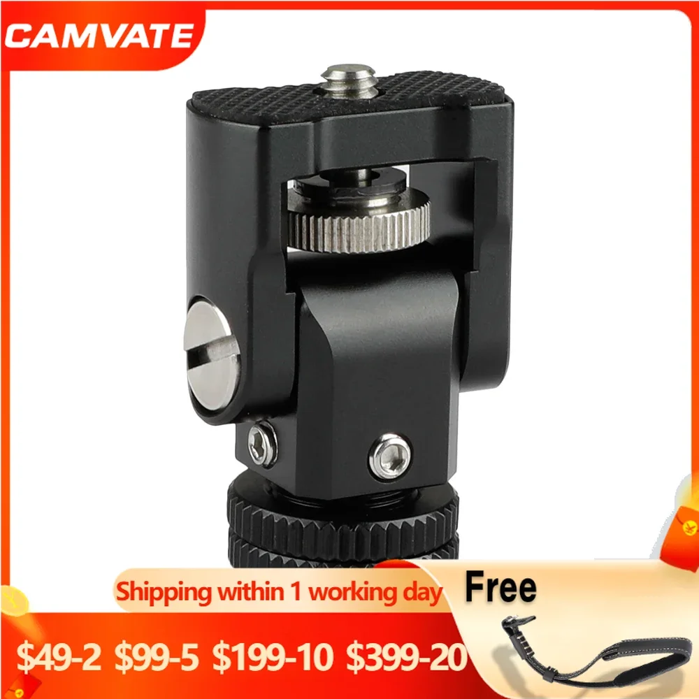 

CAMVATE держатель для монитора с углом наклона 90 ° с винтом 1/4-20 + крепление холодного башмака для монитора/микрофона/крепления ЖК-фонарика