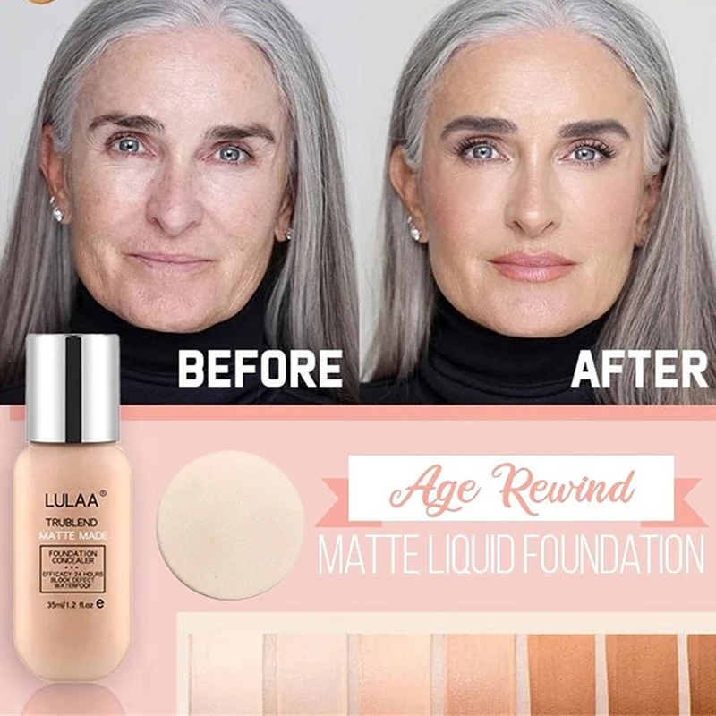 

Matte Liquid Foundation 24H Long Lasting Concealer Oil Control Brighten skin colour Waterproof Foundation Makeup TSLM1