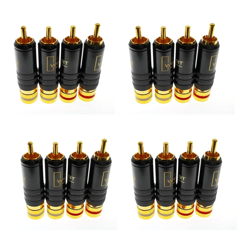 

16X WBT-0144 Gold Plated RCA Plug RCA Plug-In Type AV Audio And Video Plug Video Plug Connector