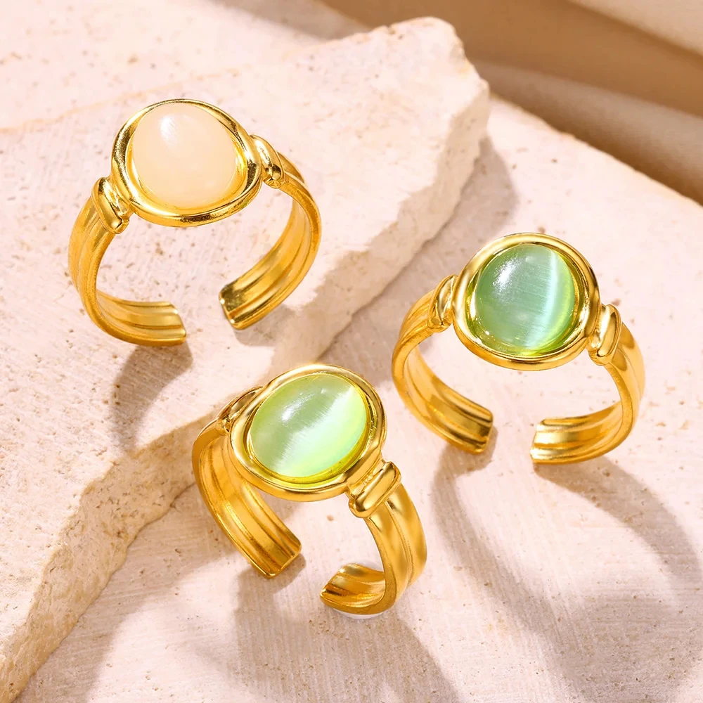 Fashion Oval Opal Rings For Women