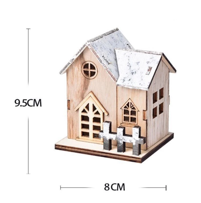 Navidad Christmas LED Light Wooden House Luminous Cabin Christmas Decorations