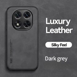 Premium Shockproof Leather Phone Case with Car Magnetic Back Cover for Poco X7 (FG-Dark Gray)