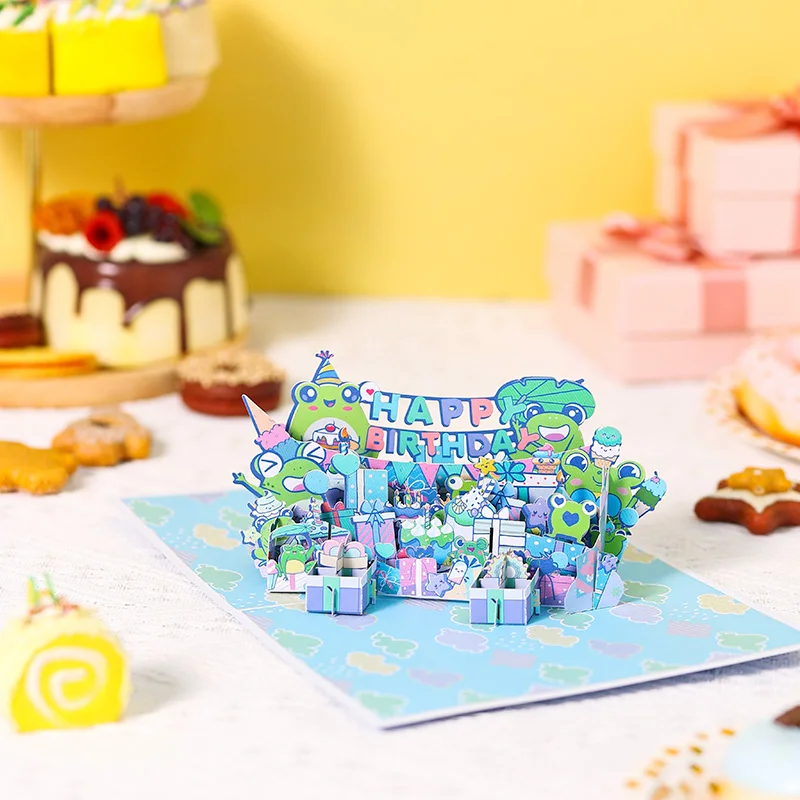 Happy Birthday Card 3D Birthday Frog Pop Up Card Greeting For Family Husband Wife Couple Friend greeting cards