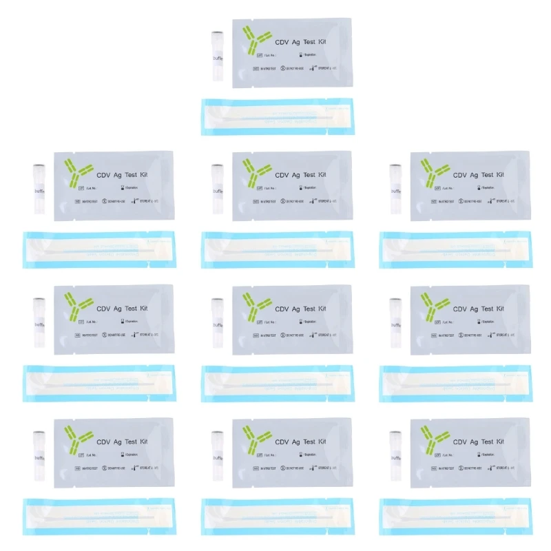

Y1UB Dog FPV Test Strips 10PCS Easy Test for Dog Health CDV CPV CCV Testing Kits for Pet Dogs Efficient and Fast Test