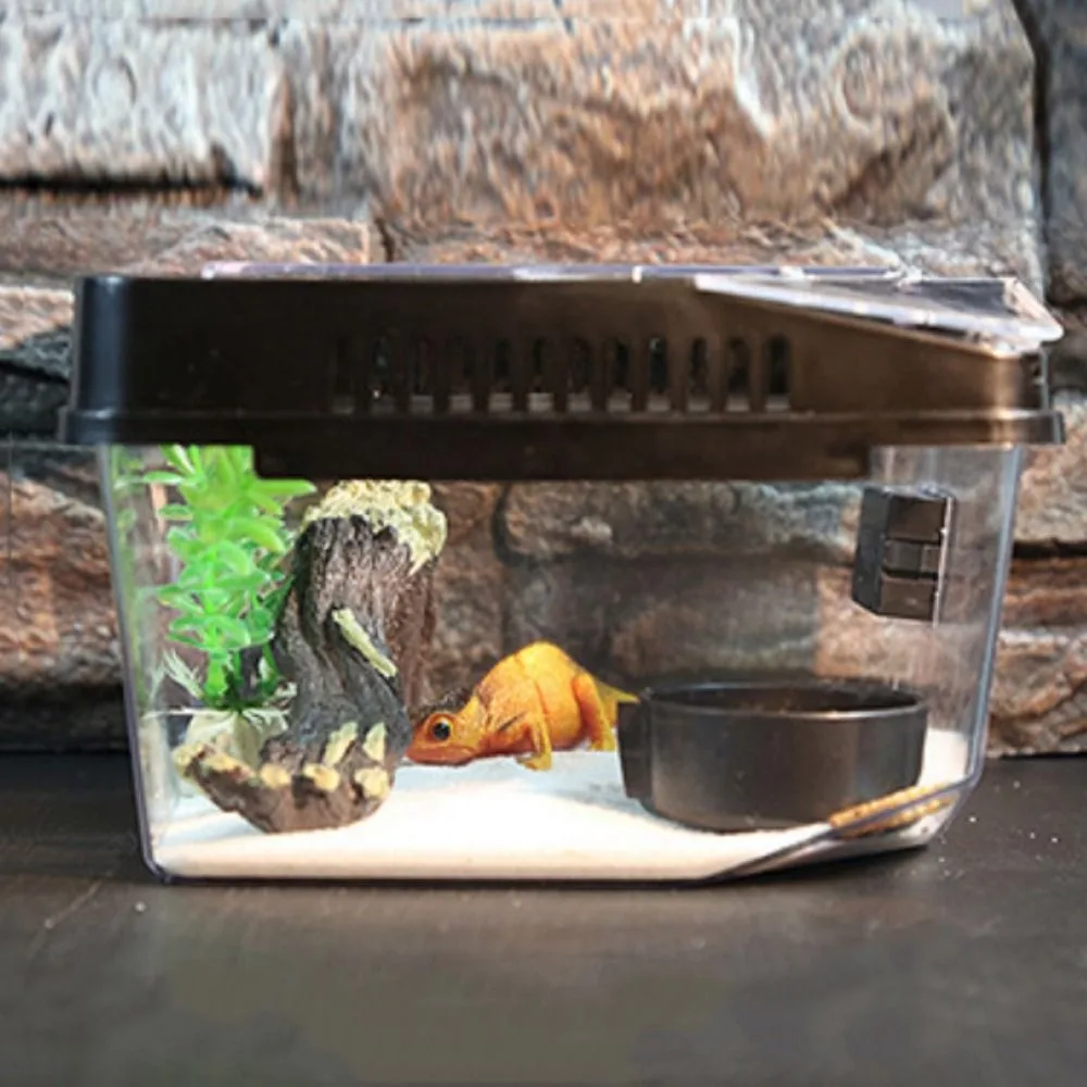 Antiescape Reptile Terrarium Tank Plastic Reptile Carrier Container