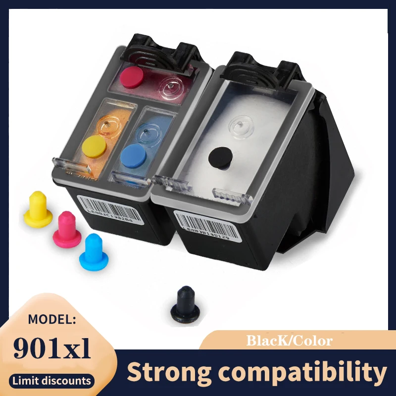 Vilaxh Per Sostituzione Cartuccia Hp 901Xl Per Cartuccia D'Inchiostro Hp 901 Per Officejet 4500 J4500 J4540 J4550 J4580 J4640 4680