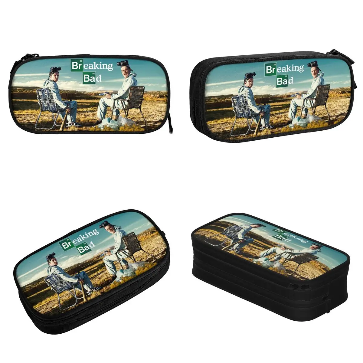 Breaking Bad Walter Jesse Pencil Case Fun Bryan Cranston Aaron Paul Pen Bag Student Big Capacity Students School Pencil Pouch