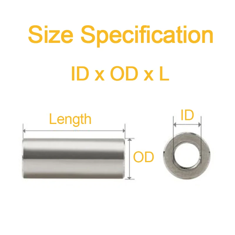 Stainless Steel Washers 304 Stainless Steel M6 M8 Unthreaded Standoff Spacer Bushing Round Hollow Gasket Sleeve Length 2 3 4 5 6 ~ 40mm
