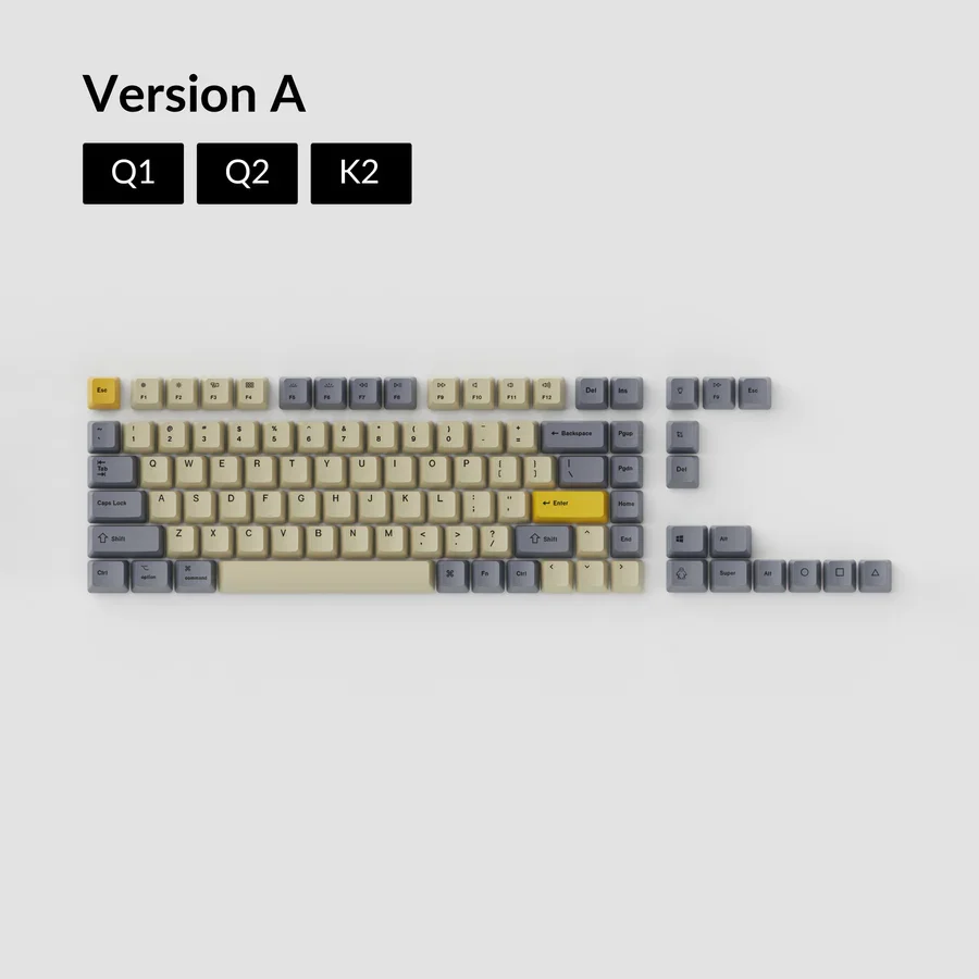 Keychron Trigo-grey Dye-sub Pbt Keycap Conjunto para Teclado Mecânico Oem