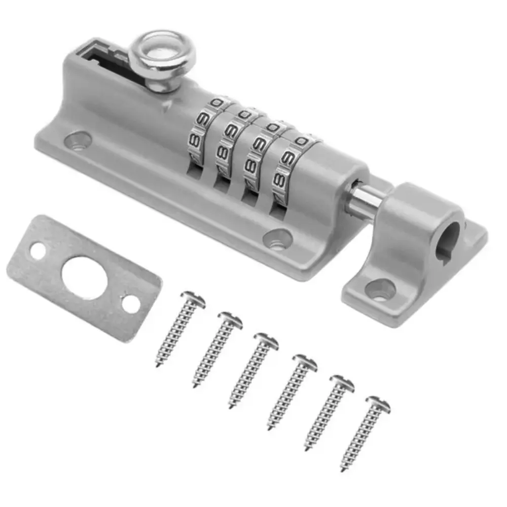 4 Digit Code Door Slide Latch Lock Combination Bolt Security Lock Password Door Security Locking Bolt