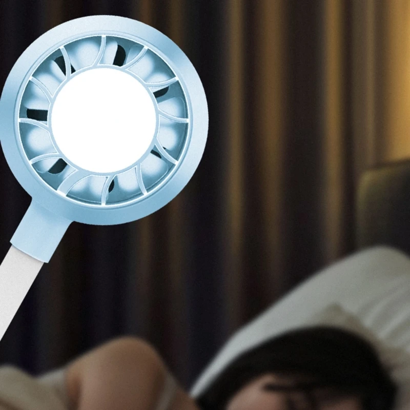 Small USB Fan with Led Light 4 Gear Wind Speed and Adjustable mini fan
